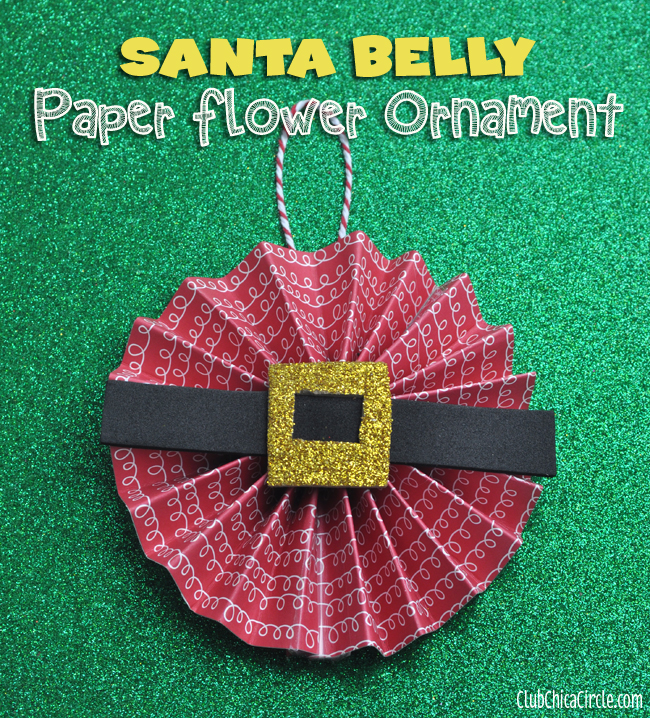 Santa Belly Paper Flower Ornament DIY