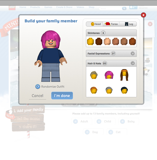 Create your lego online character