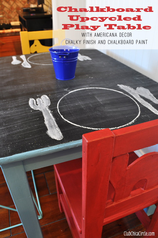 Chalkboard Kids Play Table Upcycle DIY