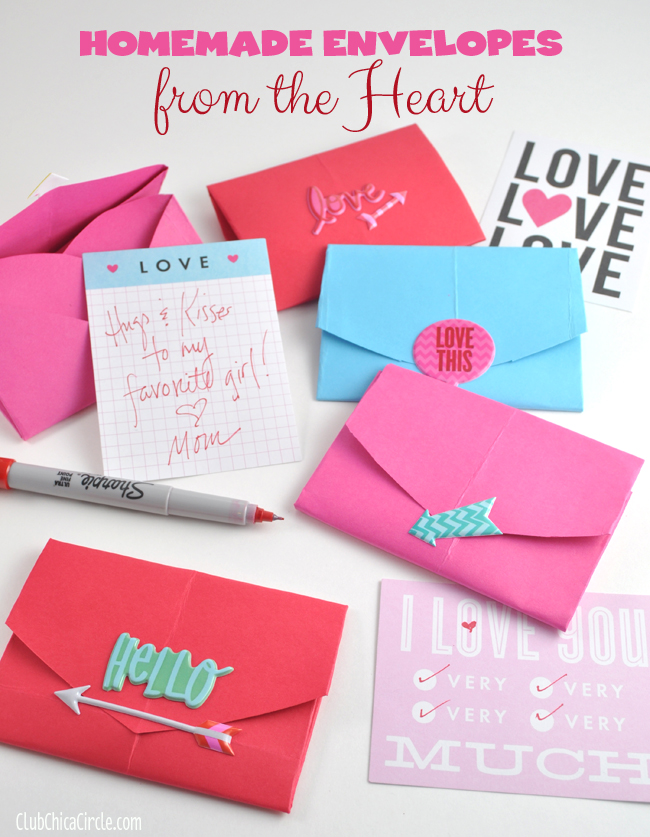 diy envelope in shape of heart