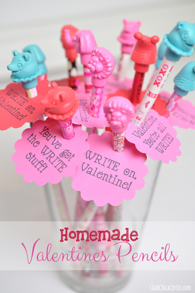 Homemade pencil Valentines craft idea