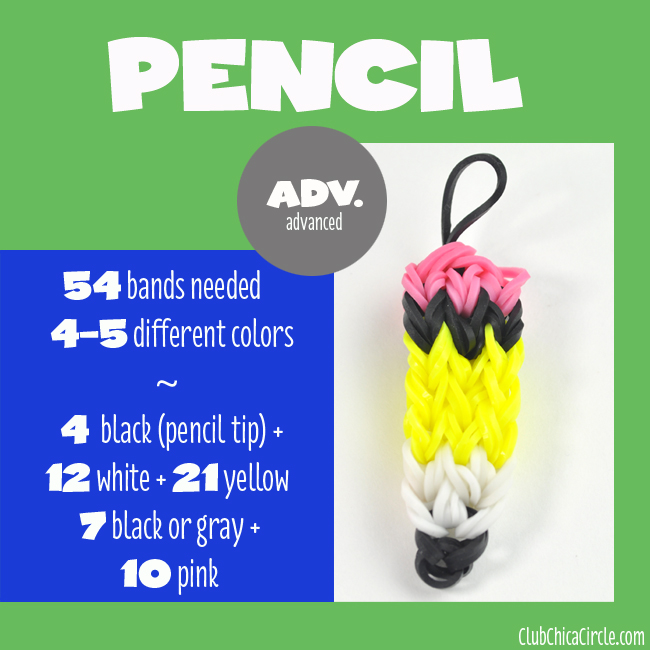 Rainbow Loom Advanced Pencil Charm chart