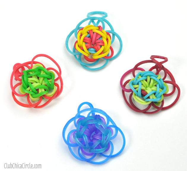 Rainbow Loom Easy Flower charms for kids to make