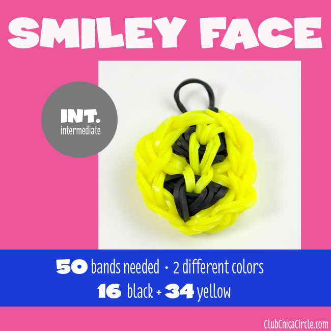 Rainbow Loom Smiley Face Charm chart