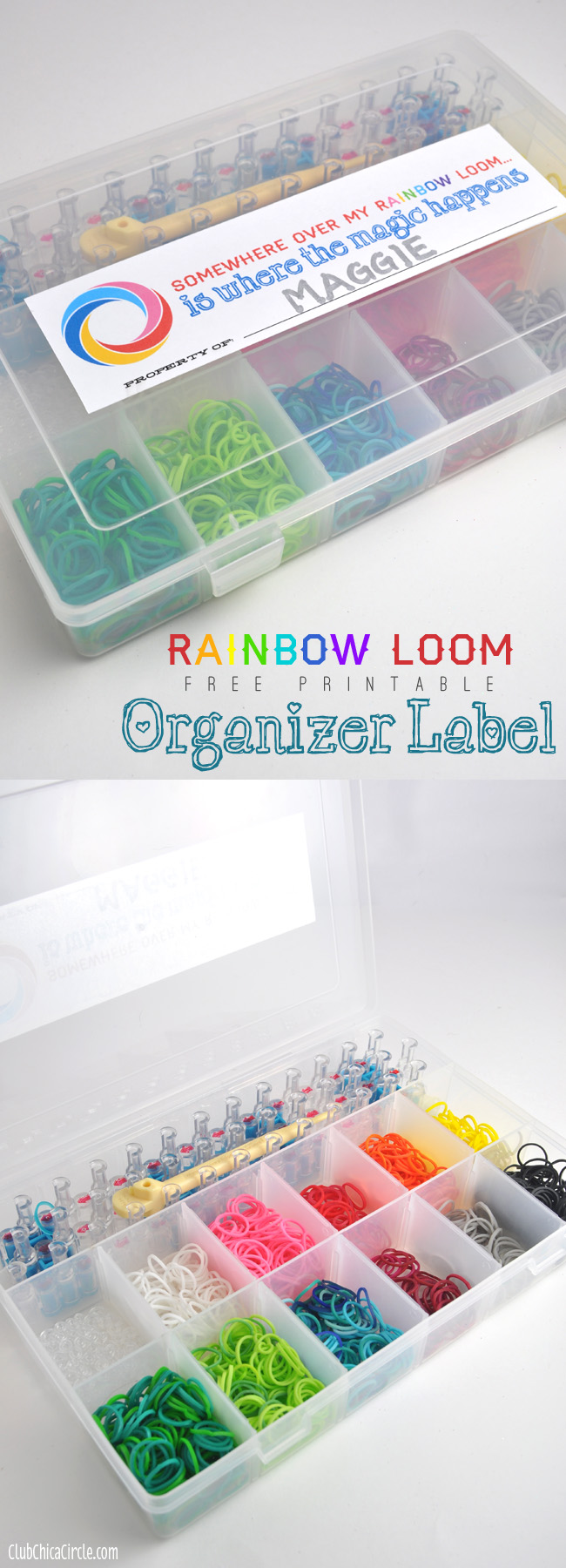 Rainbow Loom Organizer Box * LIMITED TIME Offer! Holds Loom & Accessories *  Personalized Free wi…