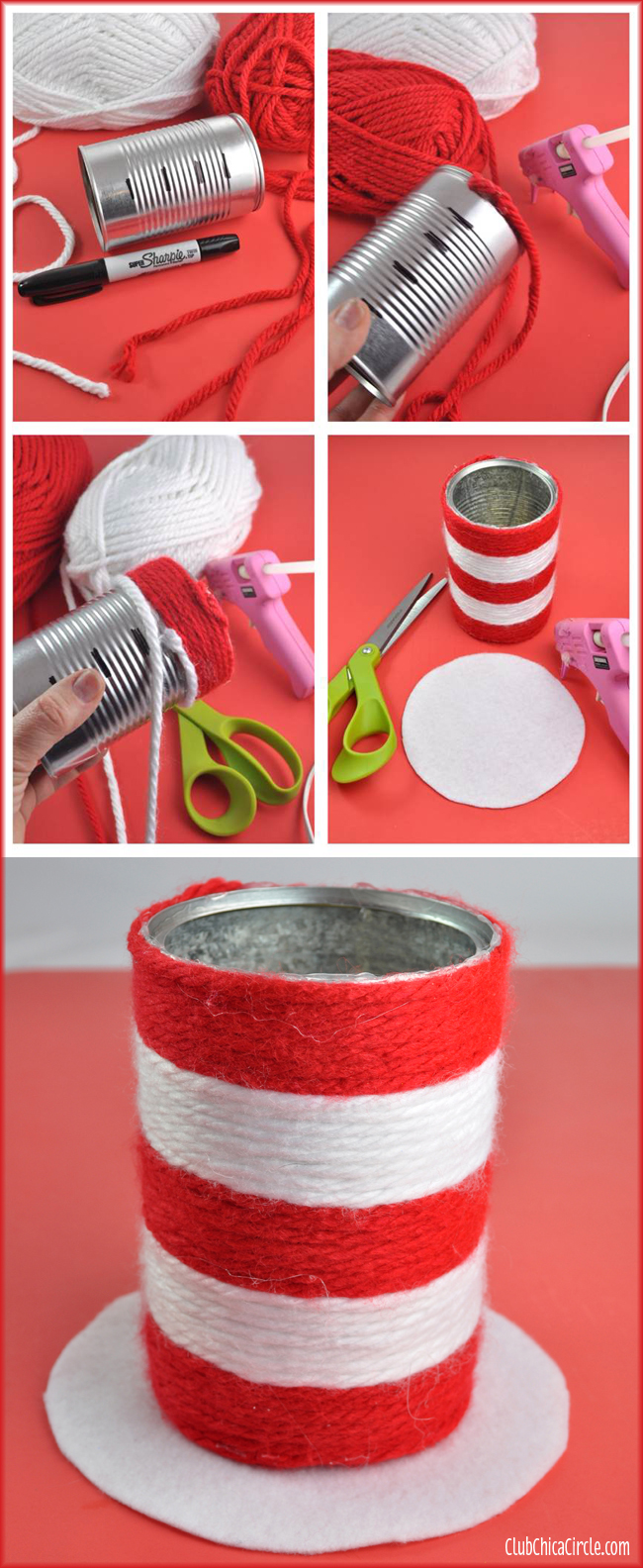 Dr Suess Hat Pencil Cup Easy Craft Idea With Truffula Tree Pencils