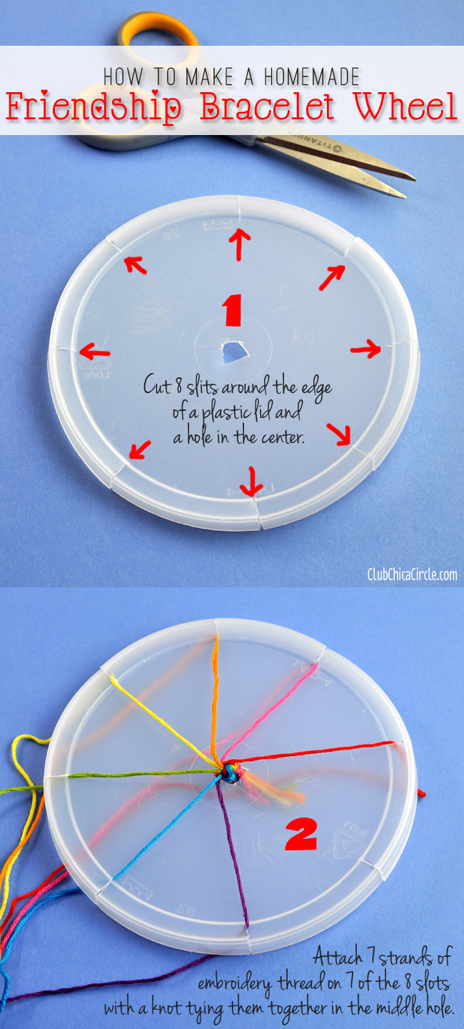 How to Make a Friendship Bracelet with a Recycled Plastic Lid