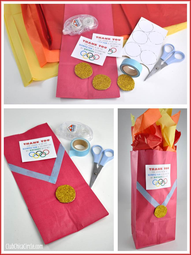 Olympic Themed Party Treat Bags DIY