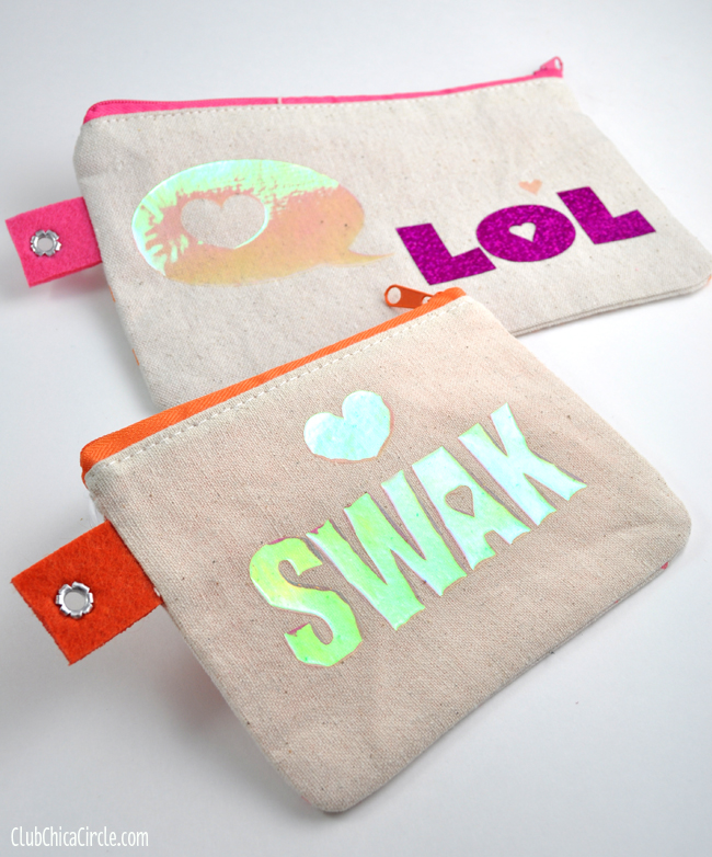SWAK and LOL pencil pouches craft