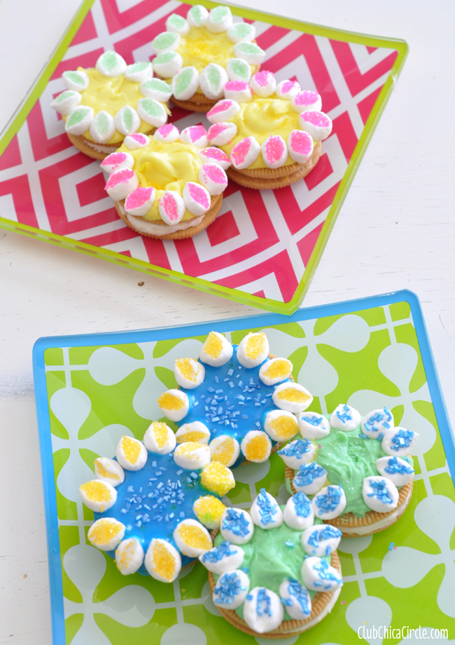 Easy Marshmallow petal flower cookies