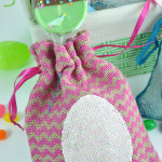 Egg Stenciled treat bags with chalky finish