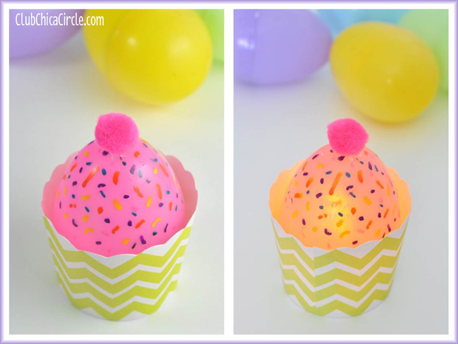 Plastic Easter Egg Glowing Cupcake Decorations