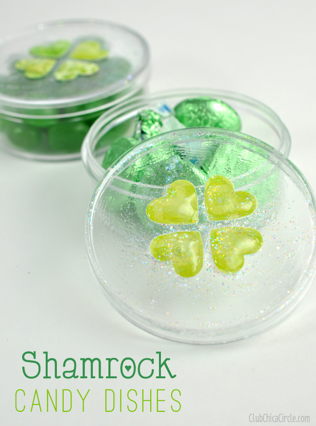 Shamrock heart candy dish St. Patrick’s Day easy craft