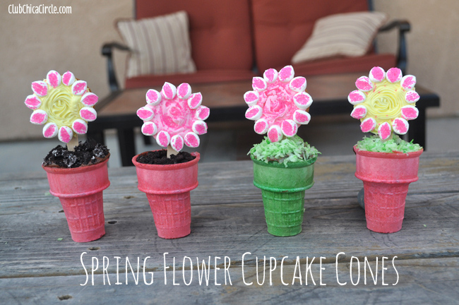 Spring Flower Cupcake Cones  Club Chica Circle - where crafty is