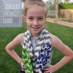 Stenciled Infinity scarf DIY with Folk Art and Stencil1