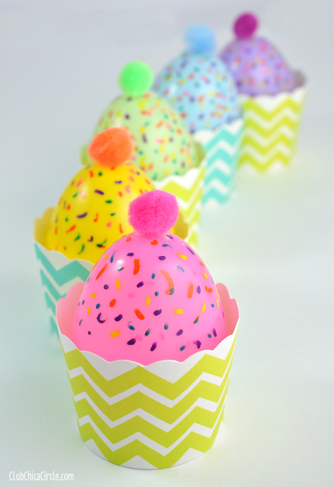 Upcycle plastic Easter egg craft idea