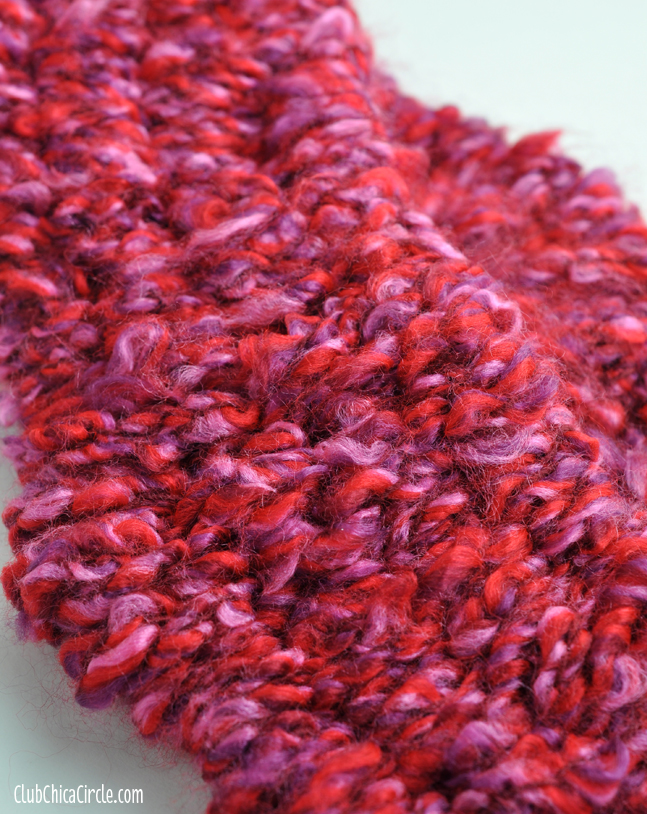 knitted scarf detail from big straws