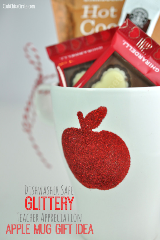 Dishwashersafe Glittery Teacher Appreciation Apple Mug Club Chica Circle where crafty is