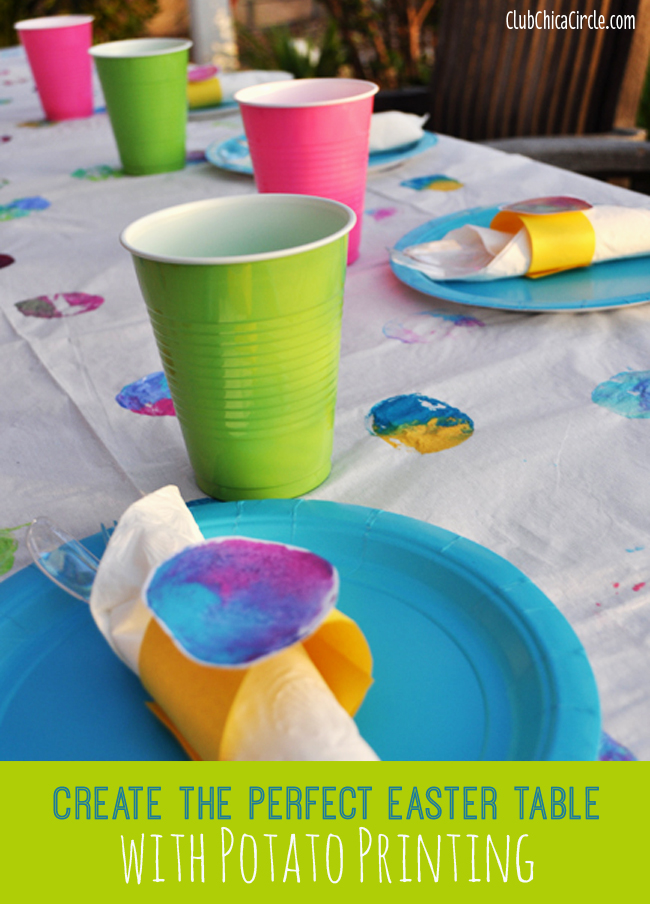 Create the Perfect Easter Table with Potato Printing with Kids
