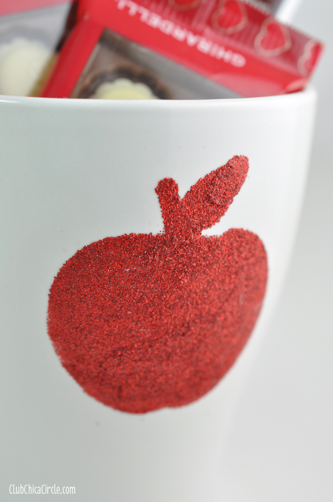Mod Podge dishwasher safe glitter mug homemade teacher gift