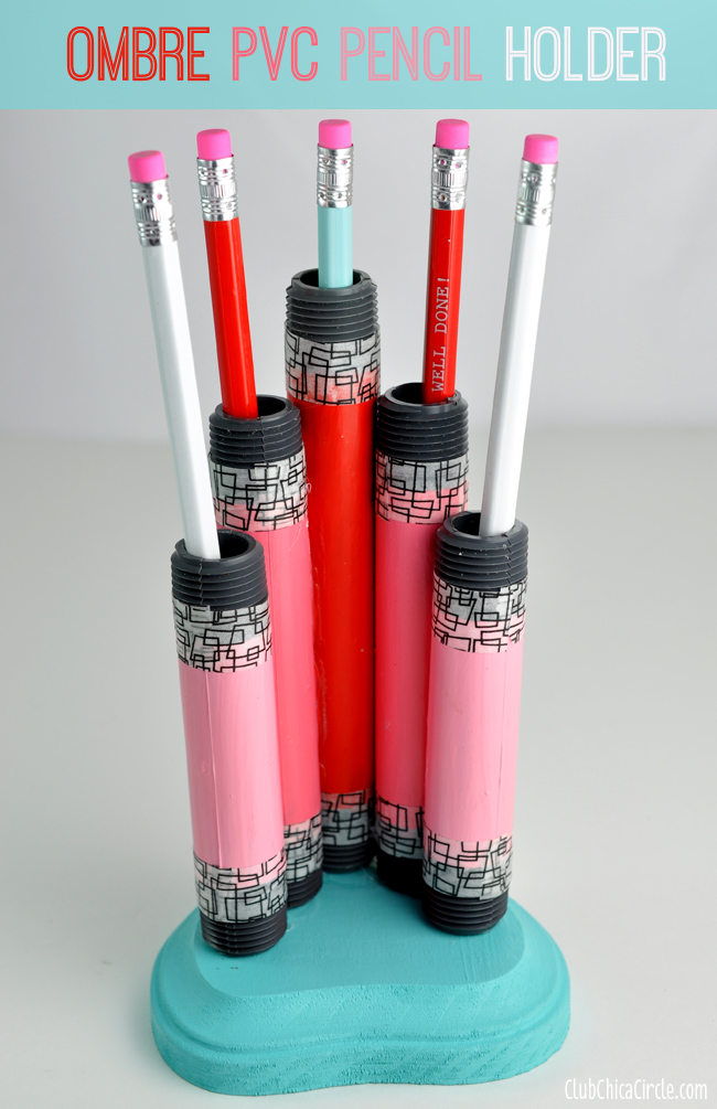 OMBRE PVC pencil holder teacher appreciation craft idea