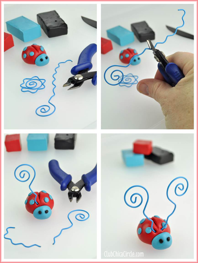 Premo Clay Love BUG Ladybugs picture holder craft tutorial