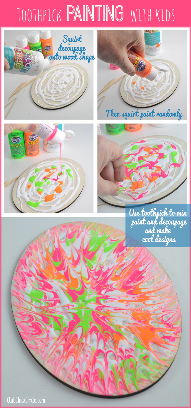 Toothpick painting with kids easy photo tutorial DIY