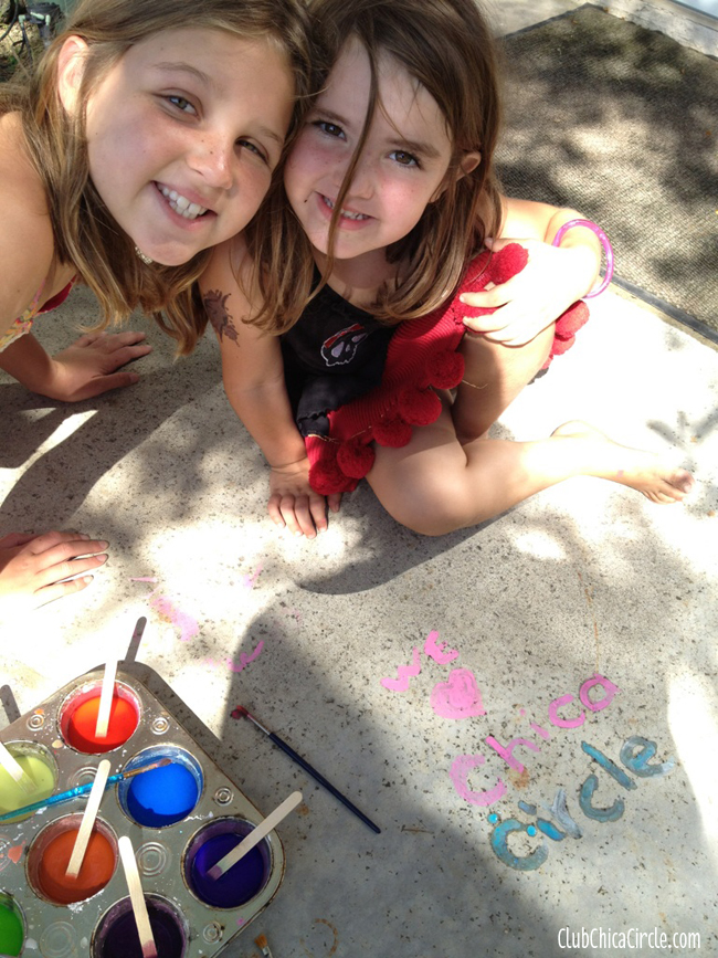 homemade chalk paint kids summer activity