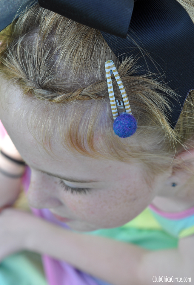 Felt Ball Hair Pin Tween Accessory