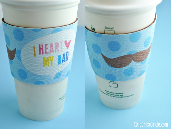 Mustache Father's Day coffee cozy gift