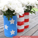 Patriotic Upcycled Can Flower Pots