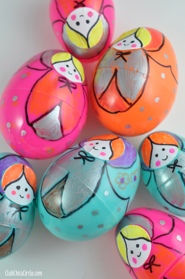 Plastic Egg Nesting Dolls Craft Idea for Kids