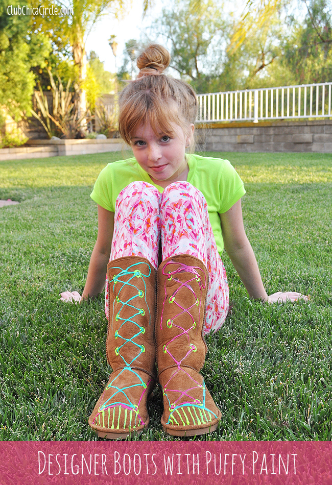 Puffy Paint designed ugg style boots for tweens