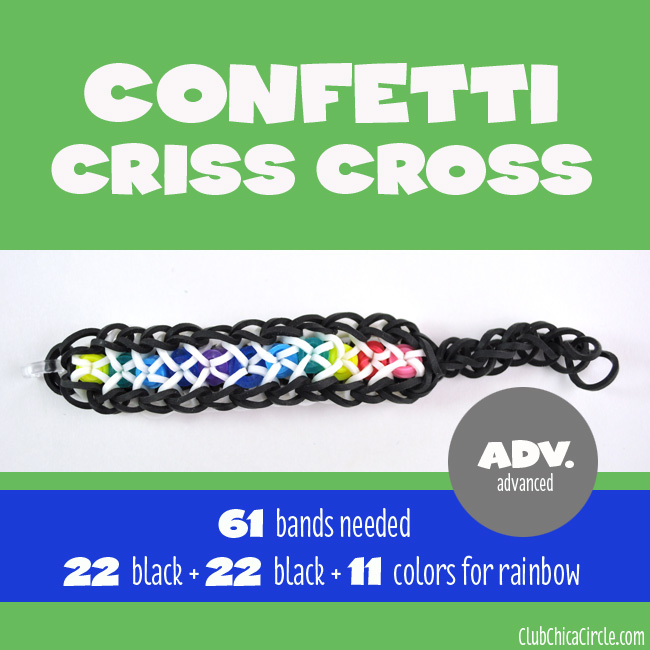 Rainbow Loom Confetti Criss Cross chart