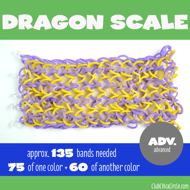 Rainbow Loom Dragon Scale Bracelet chart