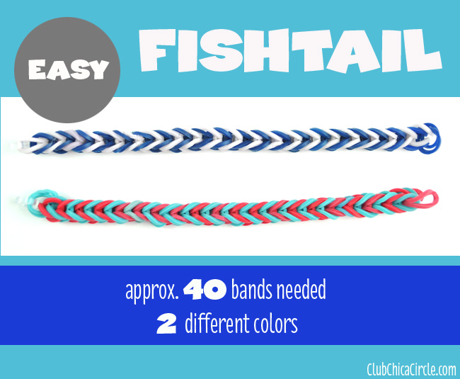 Rainbow Loom Fishtail Bracelet chart