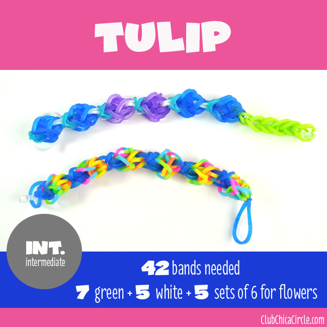Rainbow Loom Tulip bracelet chart
