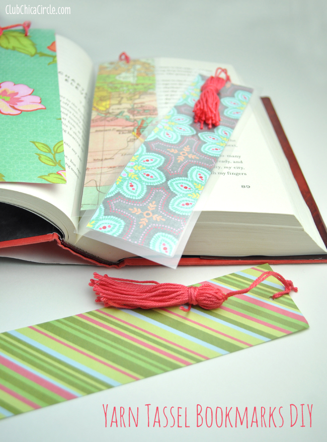 Scrapbook paper tassel bookmarks craft DIY