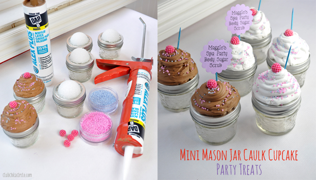 Tween Spa Birthday Party Caulk Cupcake Mini Mason Jars Craft