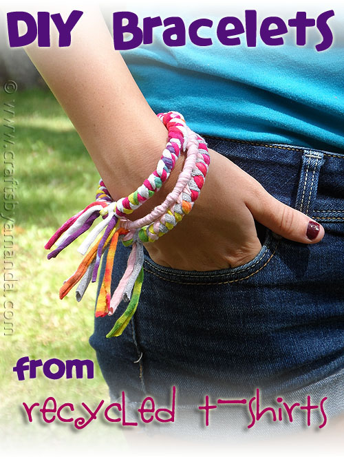 recycled-tshirt-bangles craft for kids