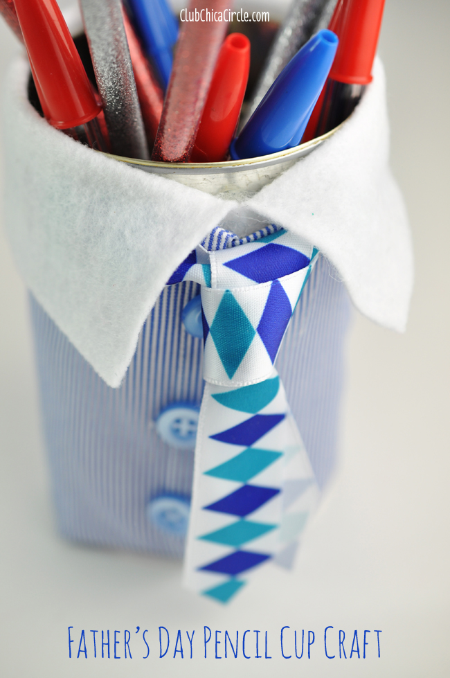 Father's Day Suit and Tie Pencil Cup easy craft idea