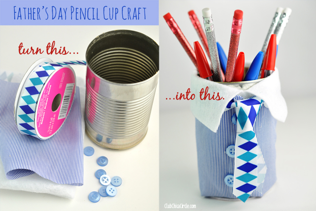 Father's Day Upcycled Can Pencil Cup Craft