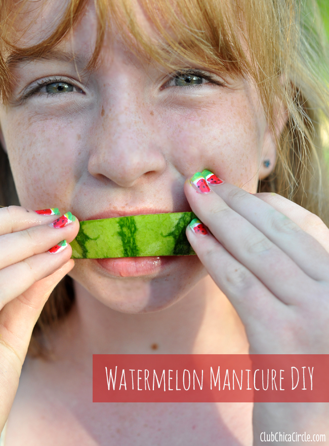 Tween Watermelon Manicure Idea