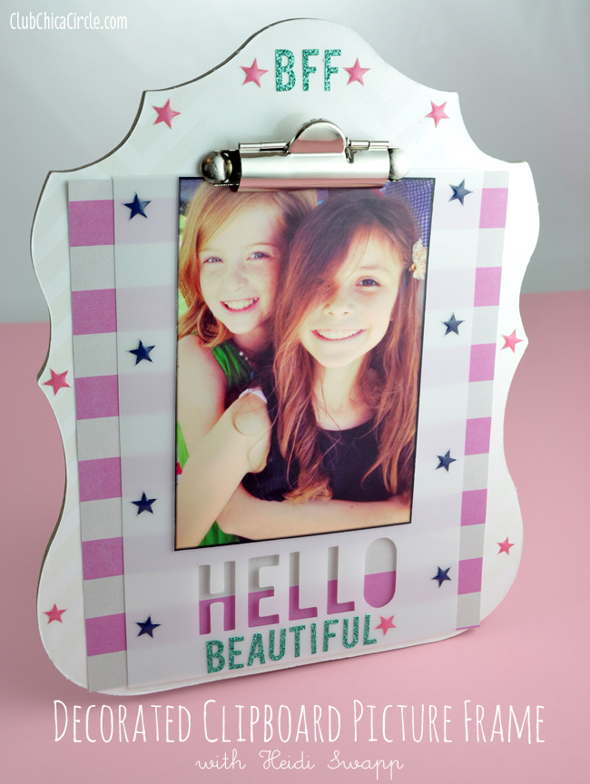 Tween decorated Heidi Swapp Clipboard Picture Frame Craft