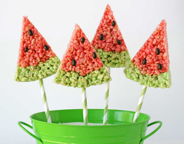 Watermelon-Krispie-Treats