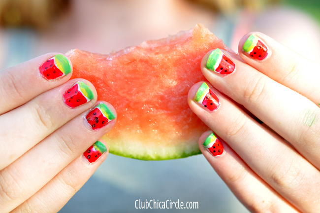 Watermelon Nails!!! · How To Paint A Fruity Nail · Nail Painting on Cut Out  + Keep