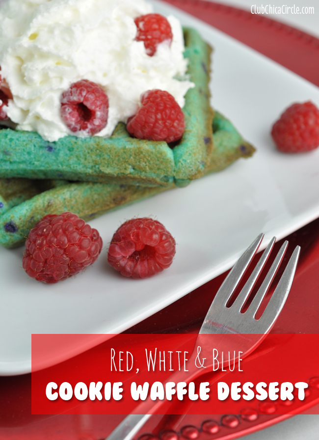 Blue Raspberry cookie waffle dessert idea