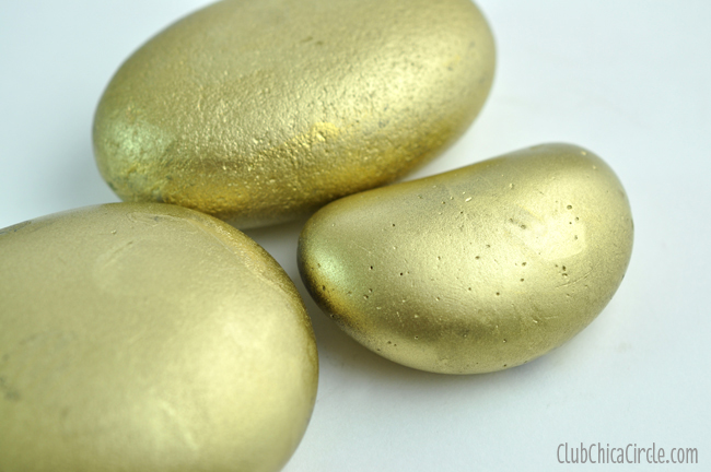 Gold Painted Rocks