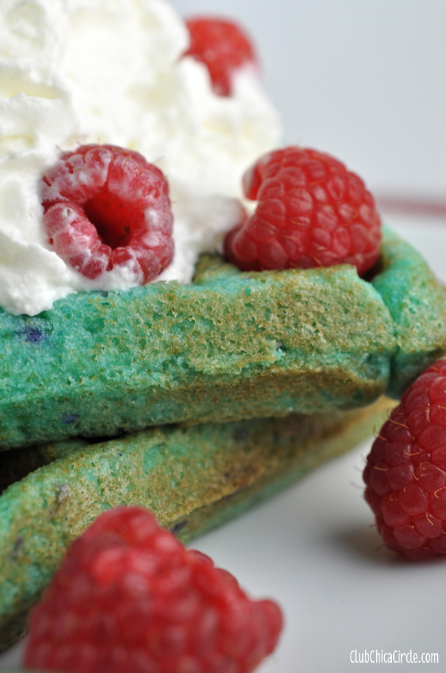 Red white and Blue Cookie Waffles Dessert idea