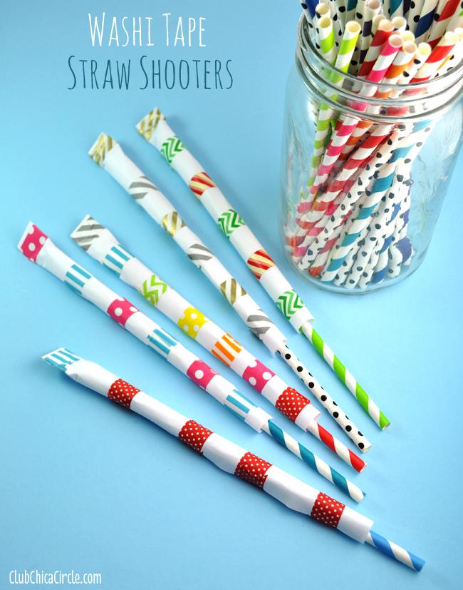 Washi Tape Straw Shooters Easy Tutorial Kids Craft Idea